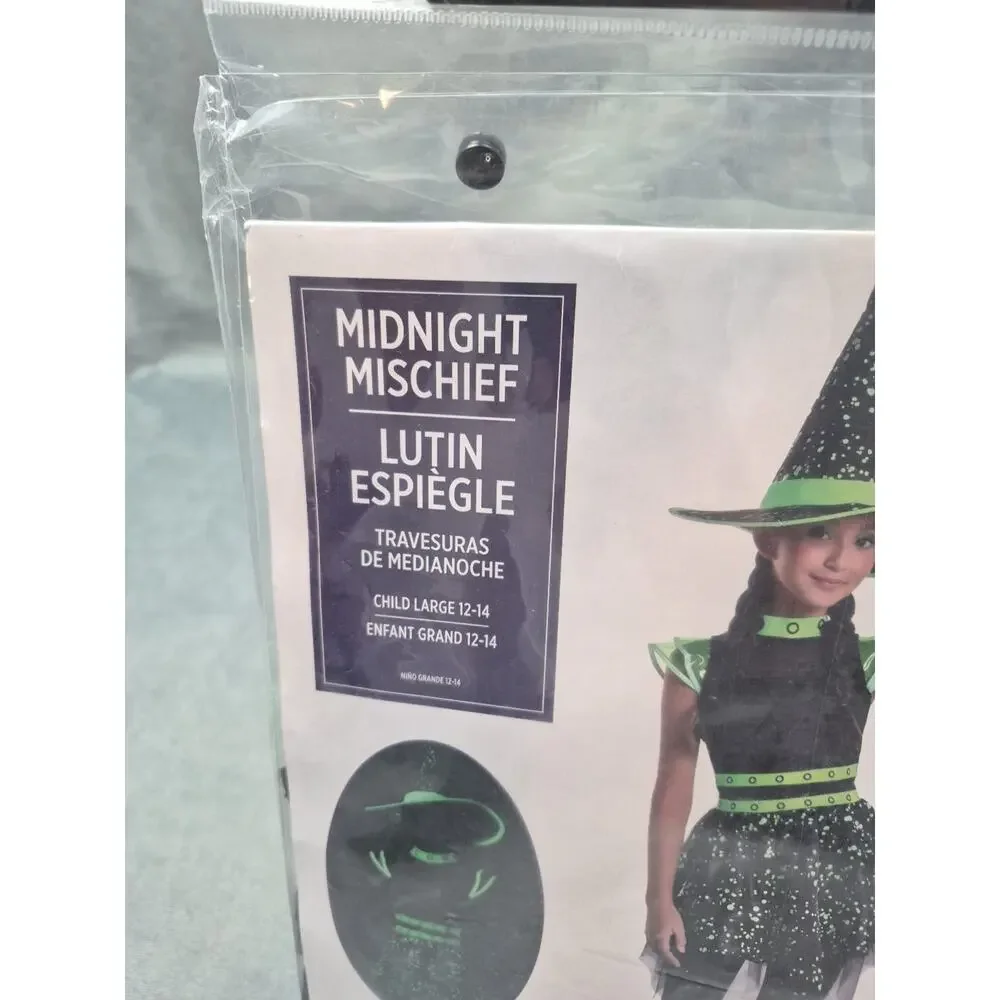 Midnight Mischief Witch Costume, Halloween, Dress Up, Child Large 12-14 - Picture 2 of 7